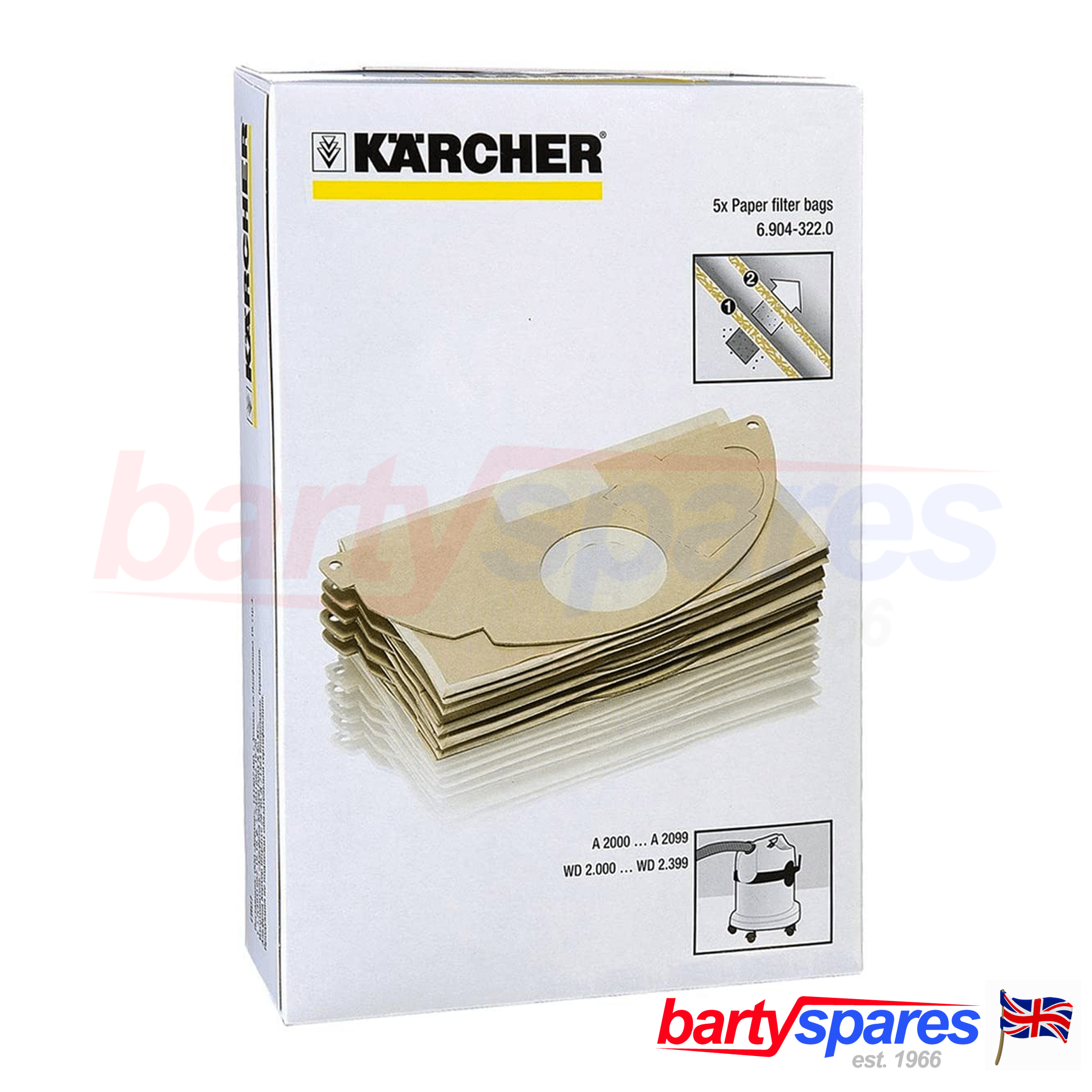  Kärcher - 4 Pack Replacement Filter Fleece Bags for Karcher Wet  Dry Vacuums - For Karcher WD4, WD5, WD5/P, WD6 - Wet Dry Filter Bags : Home  & Kitchen