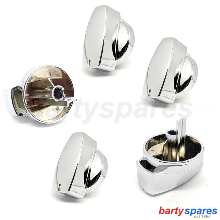 5 x Chrome Cooker Oven Gas Hob Control Dial Knob For Belling Stoves Countryrange
