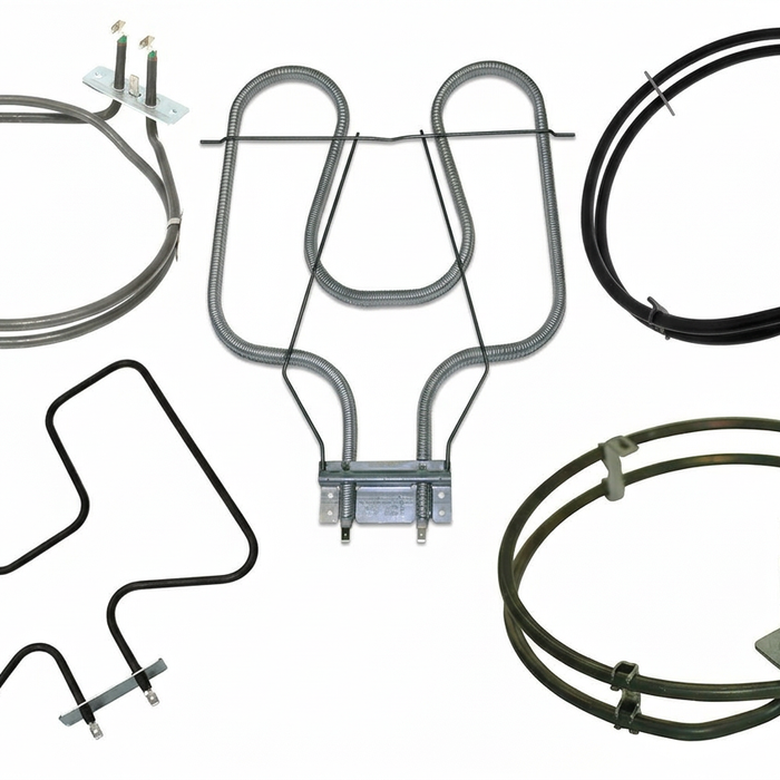 Selection of replacement oven heating elements, composed from Bartyspares product photos