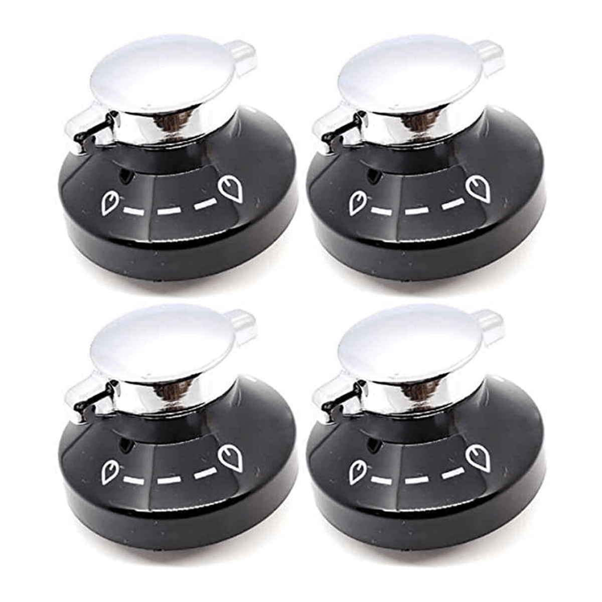 4 x Black Silver Knob Switch for GLEN DIMPLEX Gas Oven Cooker Grill Ho ...