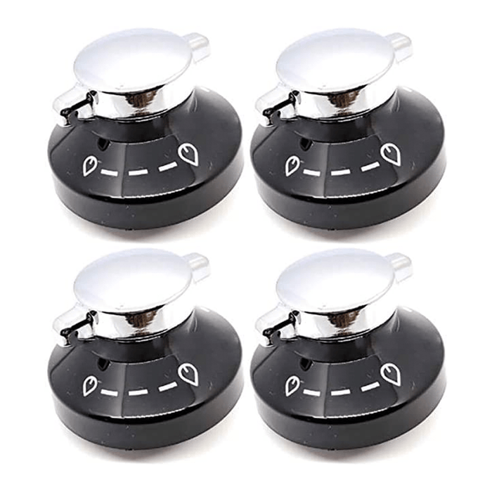 4 x Black Silver Knob Switch for GLEN DIMPLEX Gas Oven Cooker Grill Hob FREE UK DELIVERY