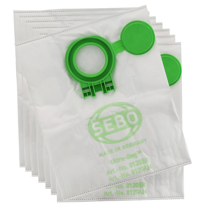 8 x Genuine  Vacuum Cleaner Microfibre Dust Bags Sebo Airbelt D1, D2, D3, D4, D7, D8 8120ER