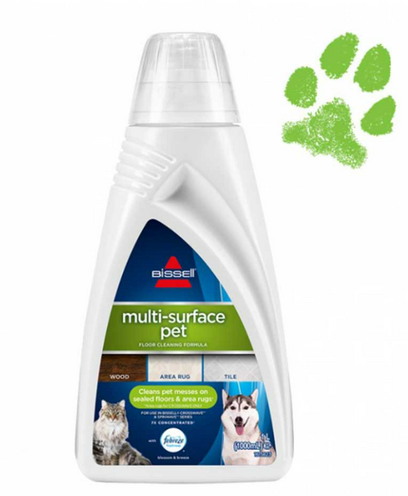 Genuine Original Bissell Crosswave, Spinwave, Hydrowave Series Pet Pro Febreze Multi-Surface Floor Cleaning Solution Detergent (1000ml, Pack of 1)