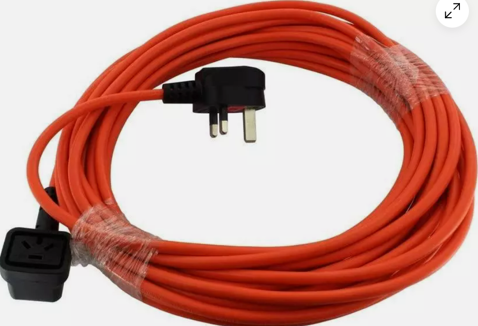 for Numatic Orange Cable & 13A Plug Assembly with 3-Pin Connector (10M)