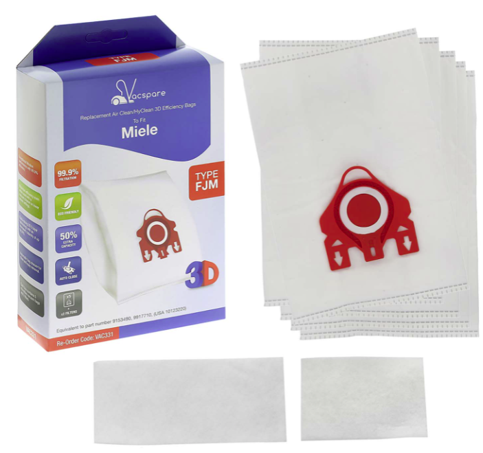 Compatible Miele FJM Vacuum Bags S6210 S6000 Cat & Dog – 5 Microfibre Bags + Filters