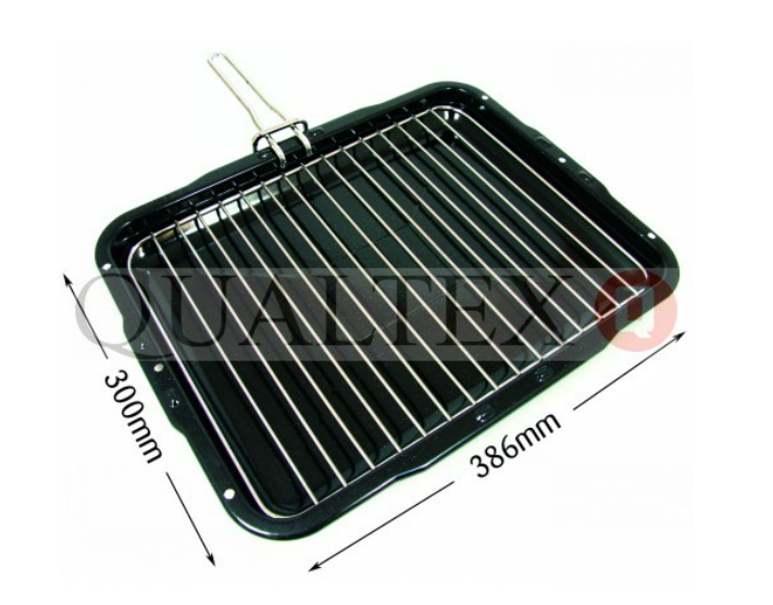 Universal Cooker Oven Grill Pan Assembly With Rack & Handle 386mm x 300mm