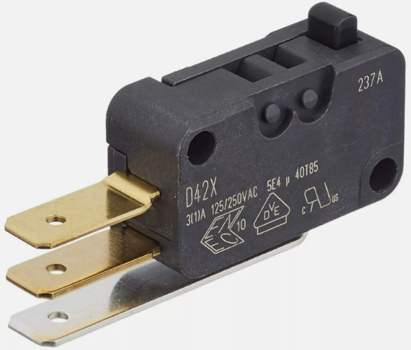 for Miele, Bosch, Neff, Siemens, AEG, Blomberg, Electrolux, Faure 3-Tag D42X Dishwasher Microswitch (3A125-250VAC, 1/10HP 250VAC)