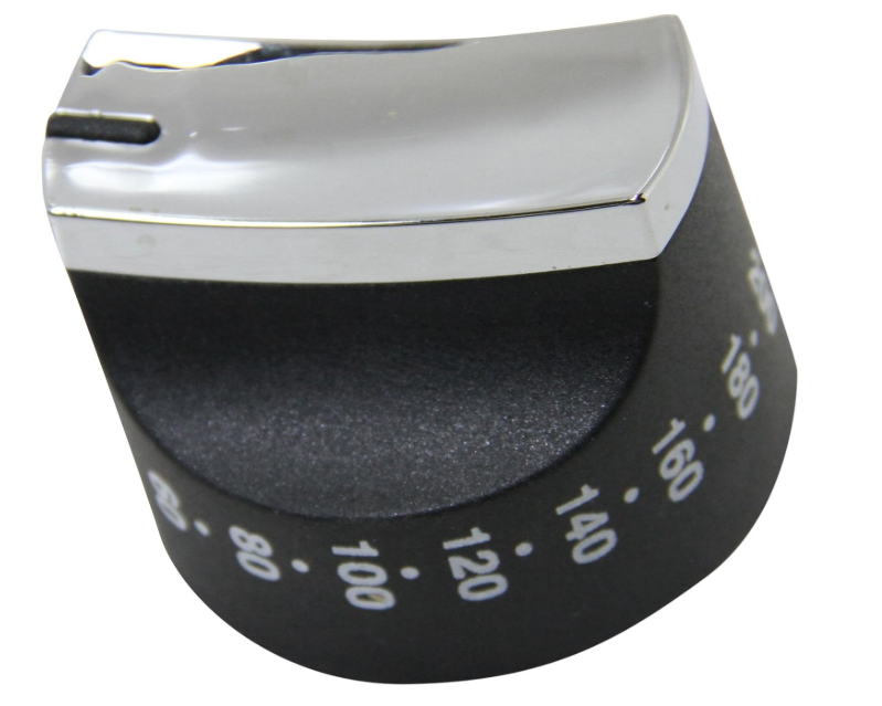 for Stoves, Belling, New World Richmond 900, 1000, 1100 Series Electric Fan Thermostat Black & Chrome Control Knob 082585706