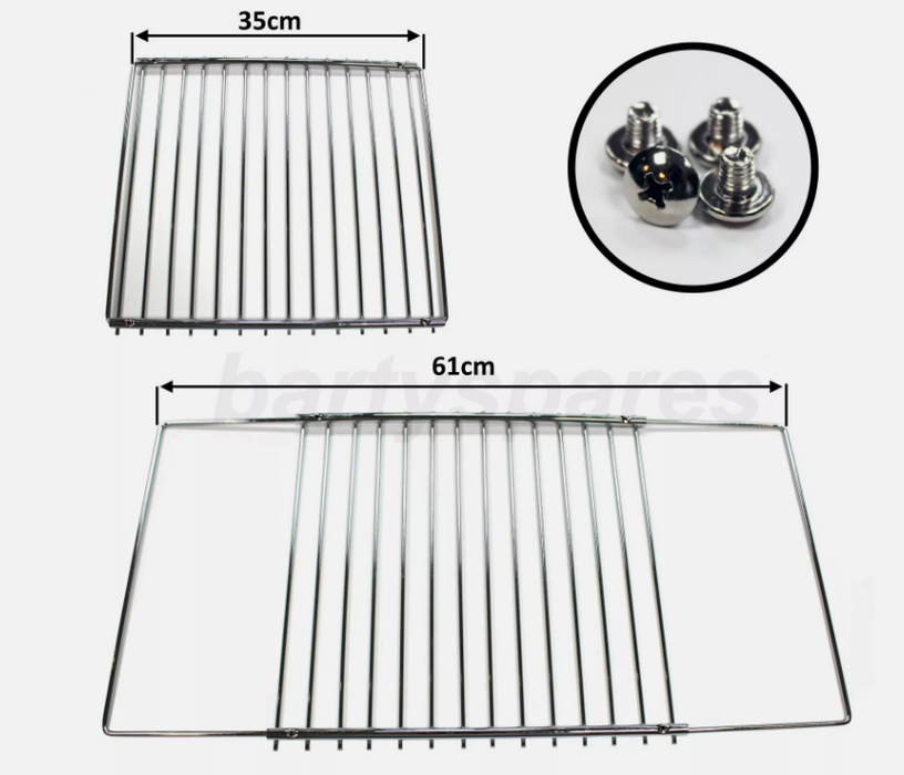 Universal Extendable & Adjustable Oven Shelf Screw Fitting Type (310mm x 370mm to 650mm)