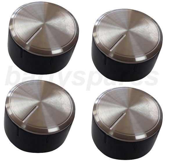616100 Compatible Bosch Hob Control Knob Silver & Black | Pack of 4 | PCC615 PCP615 PCQ715 Series