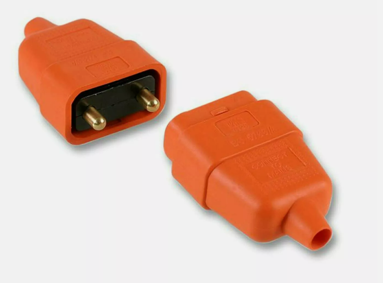 Universal Orange 2-Pin 10A Inline Cable Connector Joiner Tools , Lawnmower , Strimmer etc