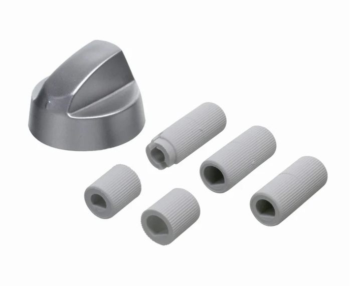 UNIVERSAL Oven Cooker Hob SILVER Control Knob &  Adapters