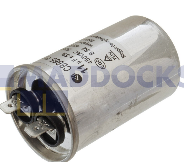 Genuine Original Vestel Produced Russell Hobbs RH8CTD111, RH9HPTD111 Series CBB65 11uF, 11MFD Type Washing Machine Capacitor