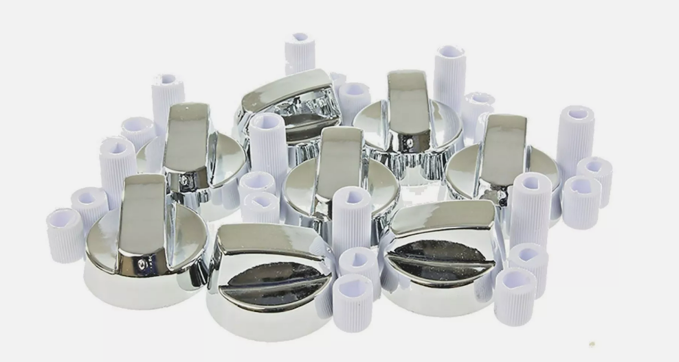 8 X Stoves New World & Belling Cooker Oven Hob Silver Control Knobs & Adaptors
