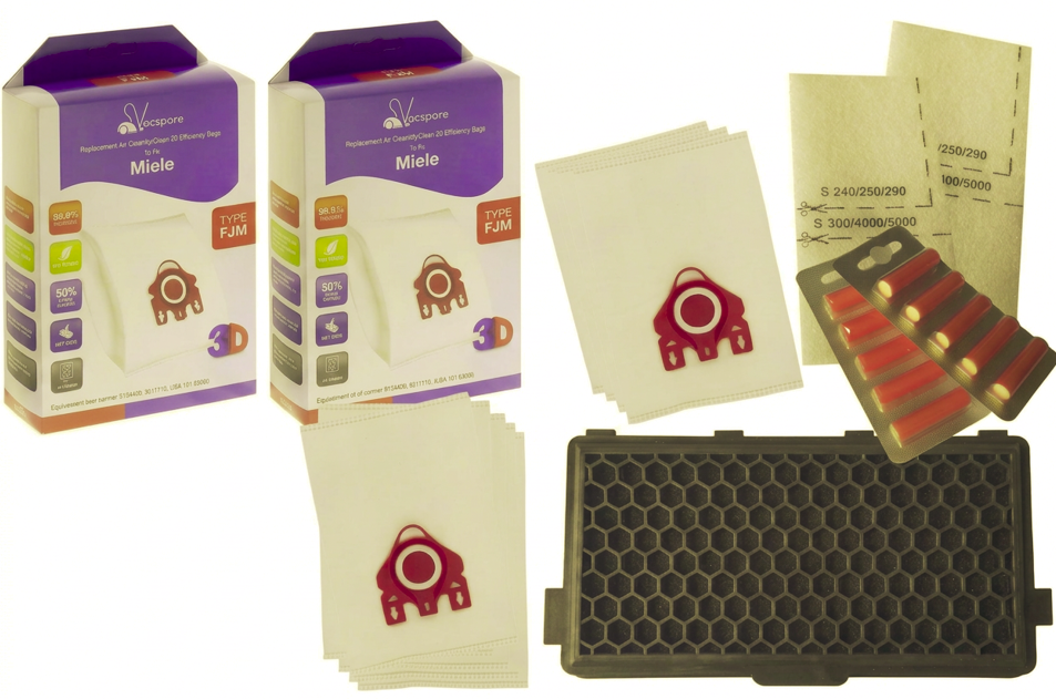 Miele FJM Vacuum Service Kit – 10 Bags + AAC50 Filter + Air Fresheners | C1 C2 C3 Compatible