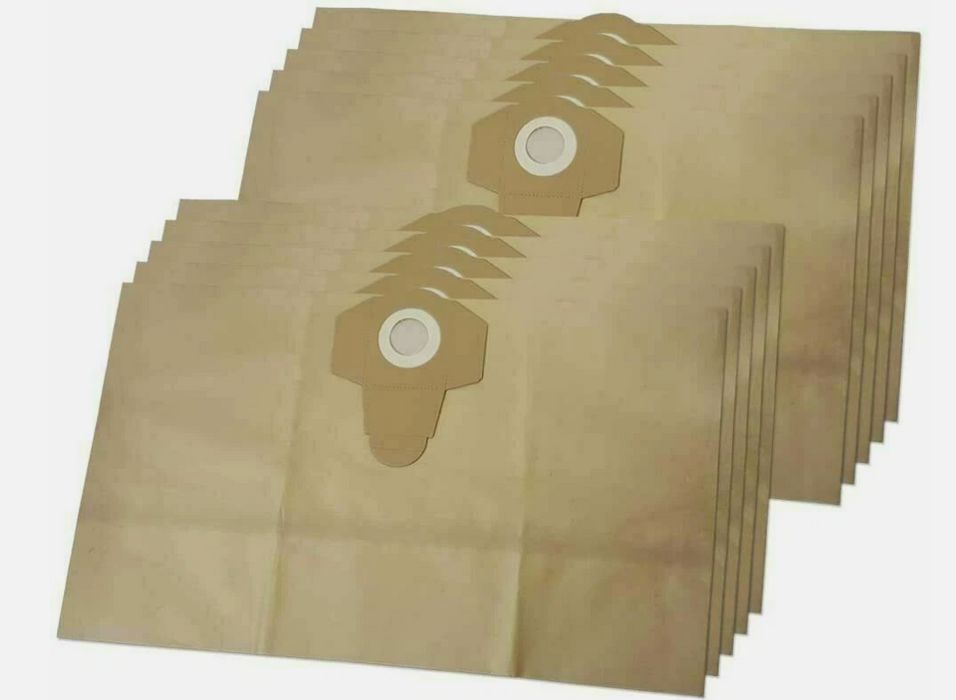 Draper Wet & Dry Vacuum Cleaner Dust Bags Pack of 10 - Compatible - 20 Litre 63mm Collar - Models 54257 90107 20515