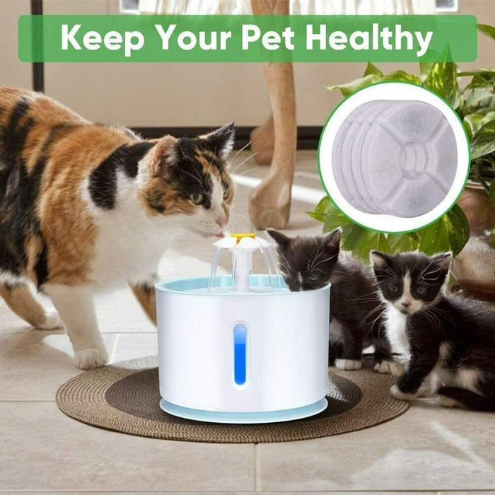 6 x Pet Cat Water Fountain Filters for Flower Fountains