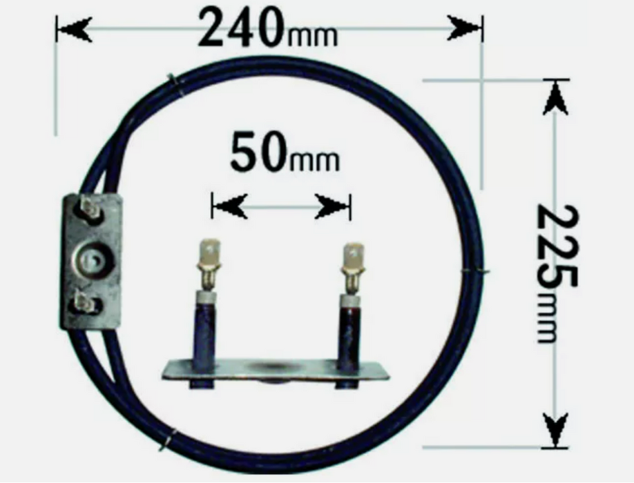 2 Turn Fan Oven Cooker Element 2250w For Belling Classic, Farmhouse, Format