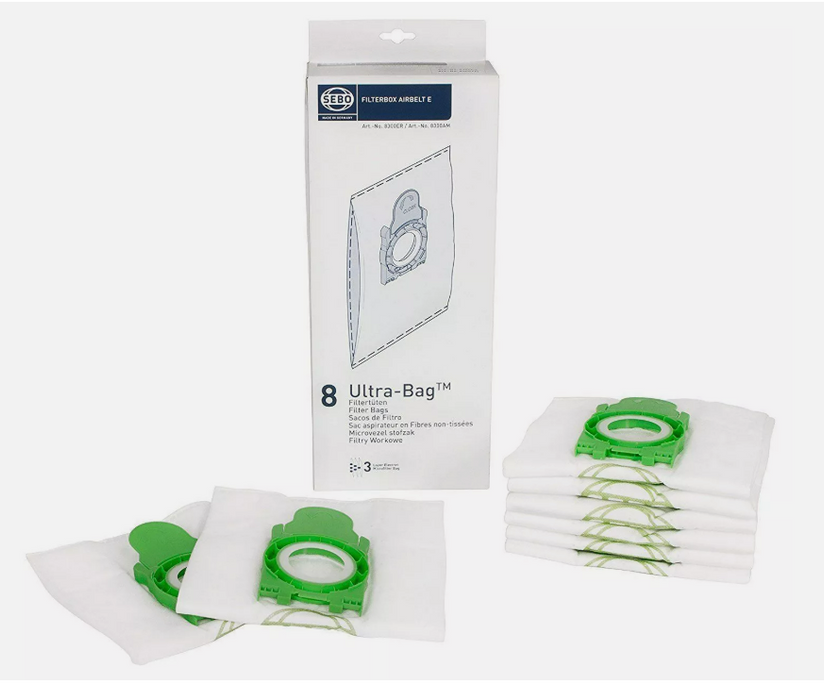 Genuine Original Sebo Airbelt Evolution Series Ultra-Bag SMS Bags (Pack of 8) 8300ER