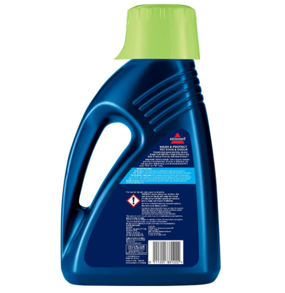 Genuine Original Bissell Wash & Protect Pet Stain & Odour Carpet and Upholstery Floor Cleaning Solution Detergent (1500ml, Pack of 1)