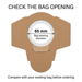 Vacuum dust bag collar showing the 65mm inner opening diameter; compare with your existing bag before ordering.