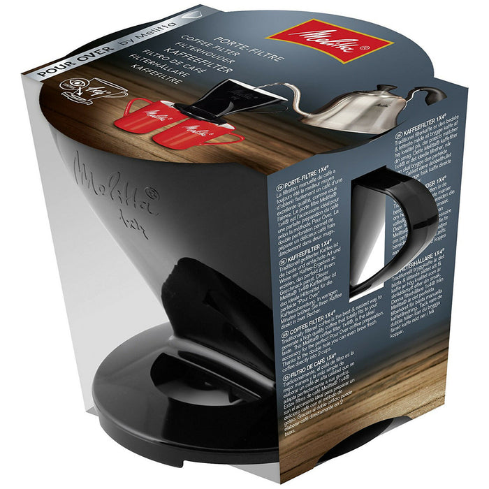 MELITTA Genuine Pour Over Coffee 1 x 4 Black 2 Cup Filter Cone (Two Outlets)
