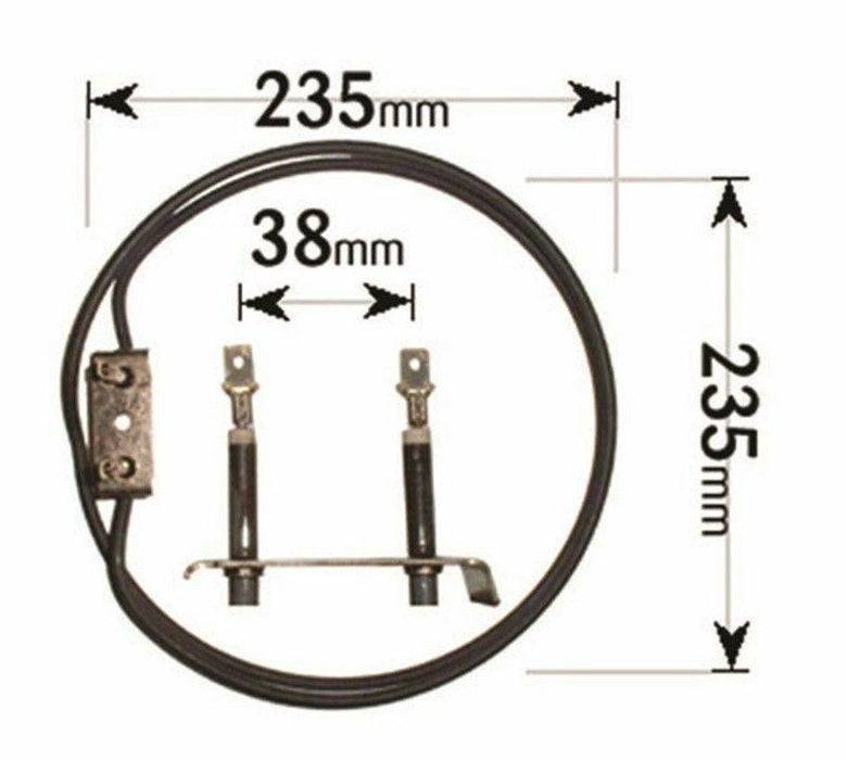 Heating Element & Free Lamp For Hotpoint Creda Indesit 2500w Fan Oven C00199665 - bartyspares