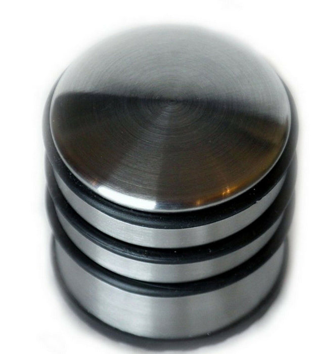 Heavy Duty Stainless Steel Door Stop Stopper With Black Rubber Protective Rings