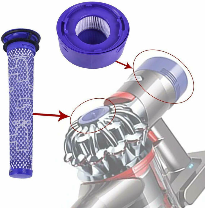 Post-motor and premotor filter kit for dyson V7, V8 cordless vacuum