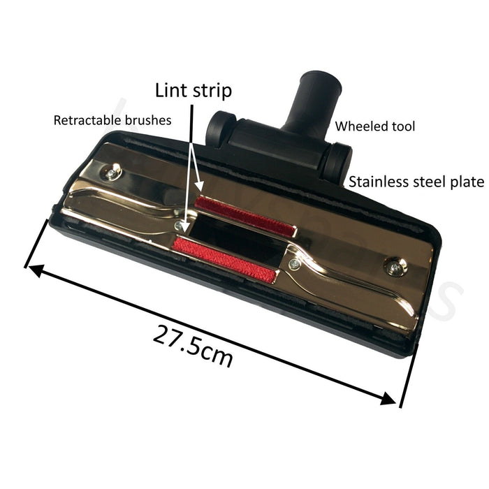 Wheeled Floor Brush Tool Head for GOBLIN Vacuum Cleaner - bartyspares