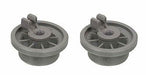 2 x Dishwasher Lower Basket Rail Wheels For Bosch Neff & Siemens Grey 165314 - bartyspares