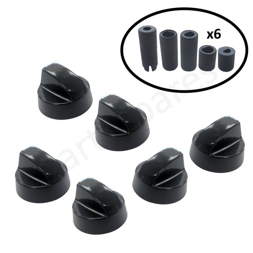 UNIVERSAL Stoves New World & Belling Cooker Oven Hob BLACK Control Knobs - bartyspares