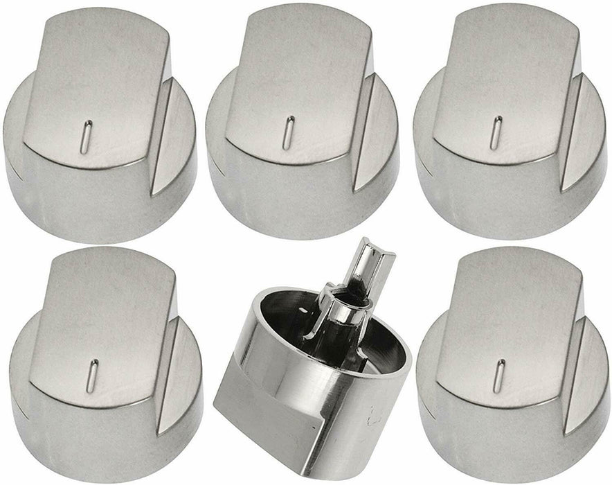 6 x STOVES BELLING Oven Hob Knob Switch Silver 444445538 444445573 61DFDO 61GDO
