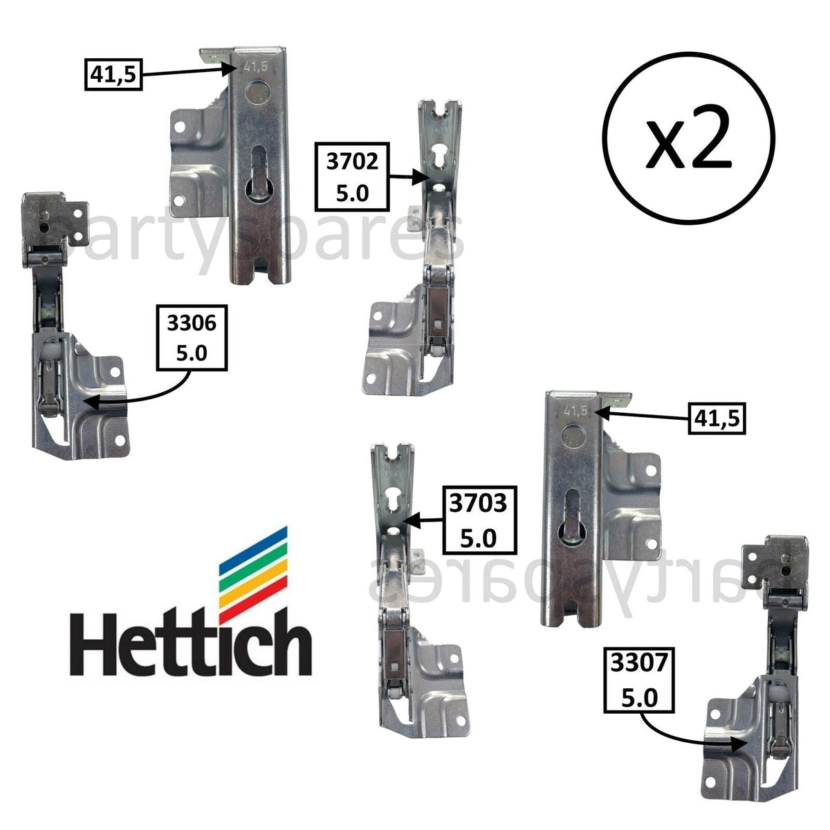 CHARNIÈRES POUR NEFF Hettich Réfrigérateur Congélateur 3702 5.0 3703 5 - Foto 4