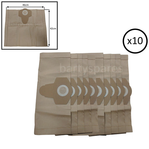 10 Large Capacity Dust Bags for EINHELL TH-VC1820S Wet & Dry Vacuum 20 Litre - bartyspares