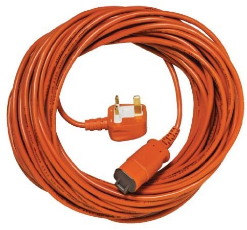 FLYMO 15 Metre Mains POWER CABLE FLEX LEAD With PLUG 15m Lawnmower Grass Trimmer