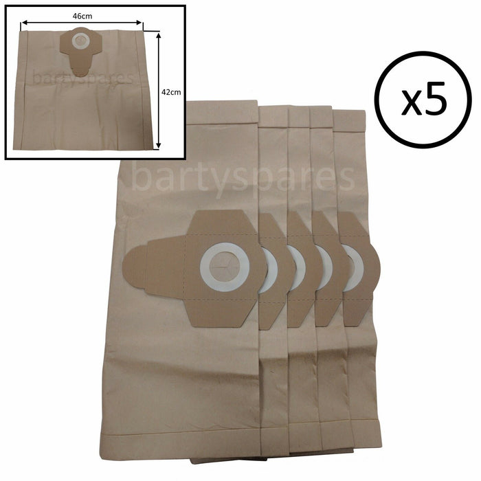 5 X Dust Bags For Titan Screwfix Ttb351vac 1400w 20ltr Wet & Dry Vacuum Cleaner