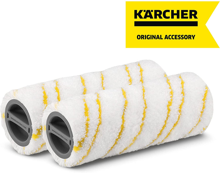 Genuine Original Karcher FC5 Hard Floor Cleaner Yellow Roller Set (Pack of 2)