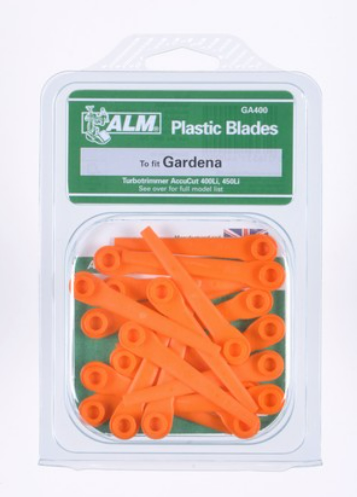 Compatible for Flymo, Gardena SimpliTrim Li, Turbotrimmer AccuCut 400Li Trimmer Plastic Blades (GA400, Pack of 20)