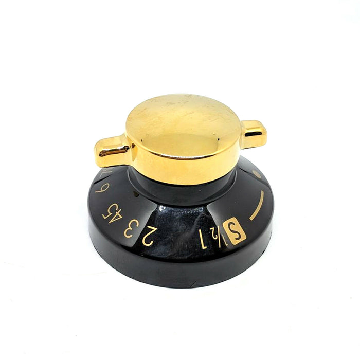 6 DIPLOMAT GOLD Black main Oven Knob Gas Cooker Hob Flame Control Switch Knobs
