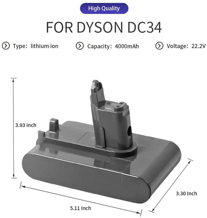 Replacement Battery For Dyson DC34 Li-ion Battery DC44 DC45 DC31 DC35 Handheld Vacuum Cleaner Type B 917083-01