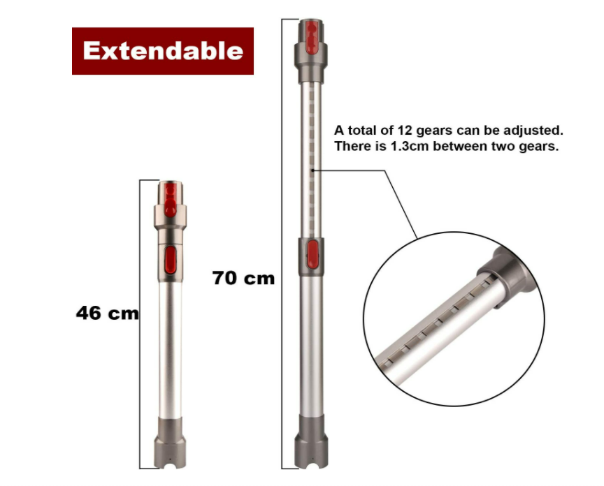 Vacuum Extension Rod Wand for DYSON  Adjustable Telescopic Pipe Tube  V7, V8, V10, V11 ,V12,V15 Series