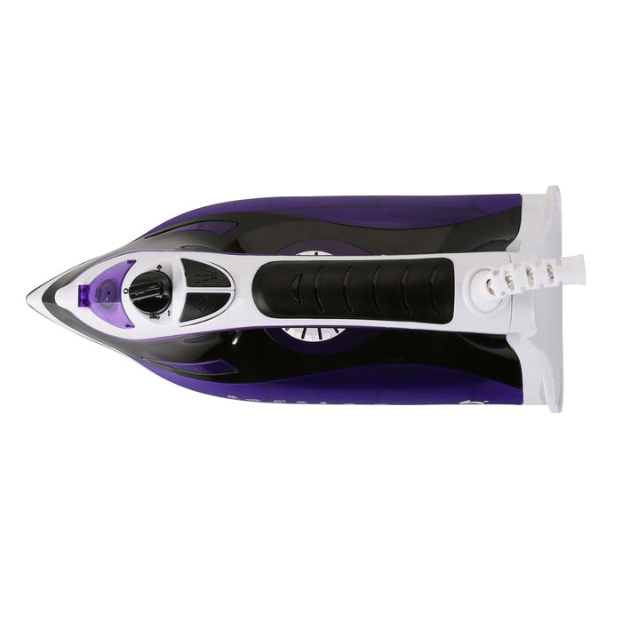 Ovation 2300W Electric Steam Iron Ceramic Soleplate White & Purple Self Cleaning