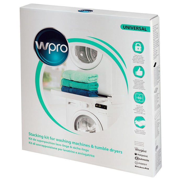 Wpro SKS101 Washing Machine Tumble Dryer Universal Stacking Shelf Kit 60 x 60cm